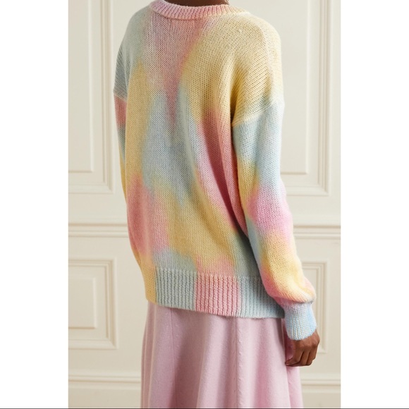 LoveShackFancy Naveen V-Neck Pullover Sweater Tie Dye Fairy Tale Women’s Small - Picture 5 of 16